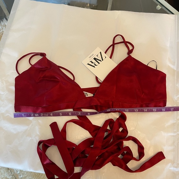 ZARA bow trim triangle bralette limited edition - Picture 6 of 8